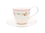 Sinja White cup and saucer fra GreenGate - Tinashjem